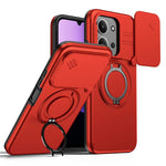For Xiaomi Redmi 15C 4G (EU) (173mm)  /  15C 5G (EU) (173mm) Magnetic Case Ring Kickstand Slide Camera Cover TPU PC Hybrid Phone Shell