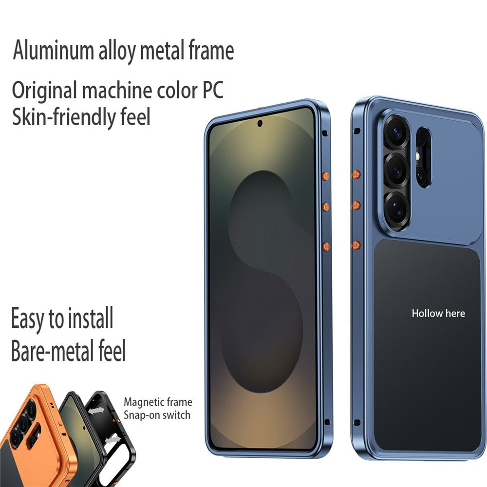Til Samsung Galaxy S26 Ultra Metalramme-cover Magnetisk Klik-på-ramme PC Udhulet Bagside Varmeafledning Stødsikkert Cover