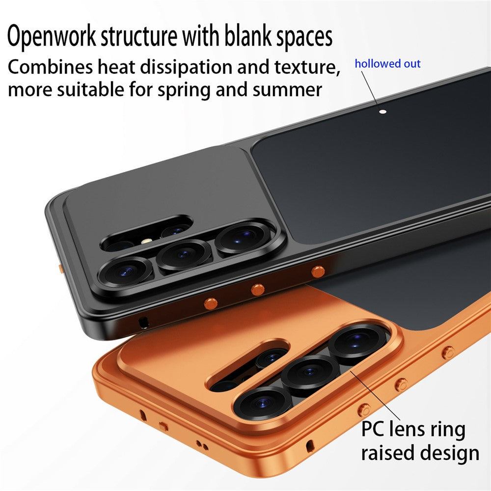 Til Samsung Galaxy S26 Ultra Metalramme-cover Magnetisk Klik-på-ramme PC Udhulet Bagside Varmeafledning Stødsikkert Cover
