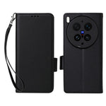 For vivo X300 Ultra 5G Case Litchi Texture Wallet Leather Phone Cover with Wrist Strap