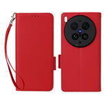 For vivo X300 Ultra 5G Case Litchi Texture Wallet Leather Phone Cover with Wrist Strap