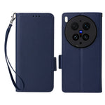 For vivo X300 Ultra 5G Case Litchi Texture Wallet Leather Phone Cover with Wrist Strap