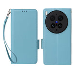 For vivo X300 Ultra 5G Case Litchi Texture Wallet Leather Phone Cover with Wrist Strap