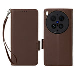 For vivo X300 Ultra 5G Case Litchi Texture Wallet Leather Phone Cover with Wrist Strap