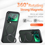 For Xiaomi 17 Pro Max Matte Skin-touch Magnetic Case 360° Rotating Kickstand Shockproof TPU + PC Phone Cover