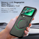 Xiaomi 17 Pro Max mat, silkeblødt magnetisk skal med 360° roterende stativ, stødsikkert TPU + PC-mobilcover