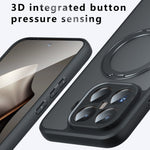 For Xiaomi 15T Pro Matte Skin-touch Magnetic Case 360° Rotating Kickstand Shockproof TPU + PC Phone Cover