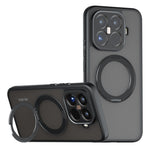 For Xiaomi 15T Pro Matte Skin-touch Magnetic Case 360° Rotating Kickstand Shockproof TPU + PC Phone Cover