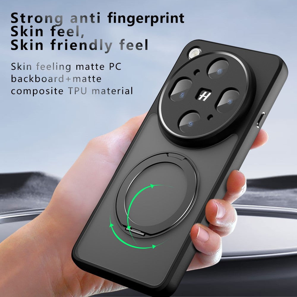 For Oppo Find X9 Ultra 5G Matte Skin-touch Magnetic Case 360° Rotating Kickstand Shockproof TPU + PC Phone Cover