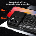 For Xiaomi Redmi 15a 5G Magnetic Case Ring Holder Foldable Kickstand TPU PC Phone Cover with Camera Lens Slider
