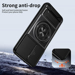 For Xiaomi Redmi 15a 5G Magnetic Case Ring Holder Foldable Kickstand TPU PC Phone Cover with Camera Lens Slider