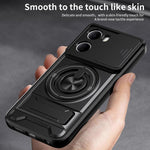 For Xiaomi Redmi 15a 5G Magnetic Case Ring Holder Foldable Kickstand TPU PC Phone Cover with Camera Lens Slider