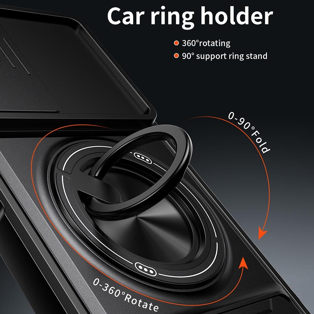 For Xiaomi Redmi 15a 5G Magnetic Case Ring Holder Foldable Kickstand TPU PC Phone Cover with Camera Lens Slider