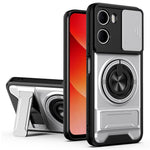 For Xiaomi Redmi 15a 5G Magnetic Case Ring Holder Foldable Kickstand TPU PC Phone Cover with Camera Lens Slider