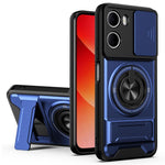 For Xiaomi Redmi 15a 5G Magnetic Case Ring Holder Foldable Kickstand TPU PC Phone Cover with Camera Lens Slider