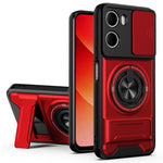 For Xiaomi Redmi 15a 5G Magnetic Case Ring Holder Foldable Kickstand TPU PC Phone Cover with Camera Lens Slider