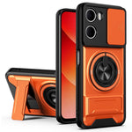 For Xiaomi Redmi 15a 5G Magnetic Case Ring Holder Foldable Kickstand TPU PC Phone Cover with Camera Lens Slider