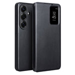 QIALINO For Samsung Galaxy S26 Case View Window Genuine Cow Leather Flip Phone Cover (APP Version)