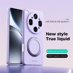 ABEEL För Oppo Find X9 Ultra 5G Magnetiskt Skal Stativ Skin Touch Flytande Silikon mobilskal