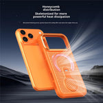 For iPhone 17 Pro Max Magnetic Case with 360° Rotating Ring Kickstand Heat Dissipation Honeycomb PC TPU Cover Compatible with Magsafe