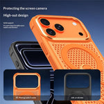 For iPhone 17 Pro Max Magnetic Case with 360° Rotating Ring Kickstand Heat Dissipation Honeycomb PC TPU Cover Compatible with Magsafe