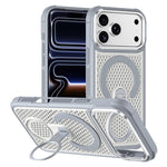 For iPhone 17 Pro Max Magnetic Case with 360° Rotating Ring Kickstand Heat Dissipation Honeycomb PC TPU Cover Compatible with Magsafe