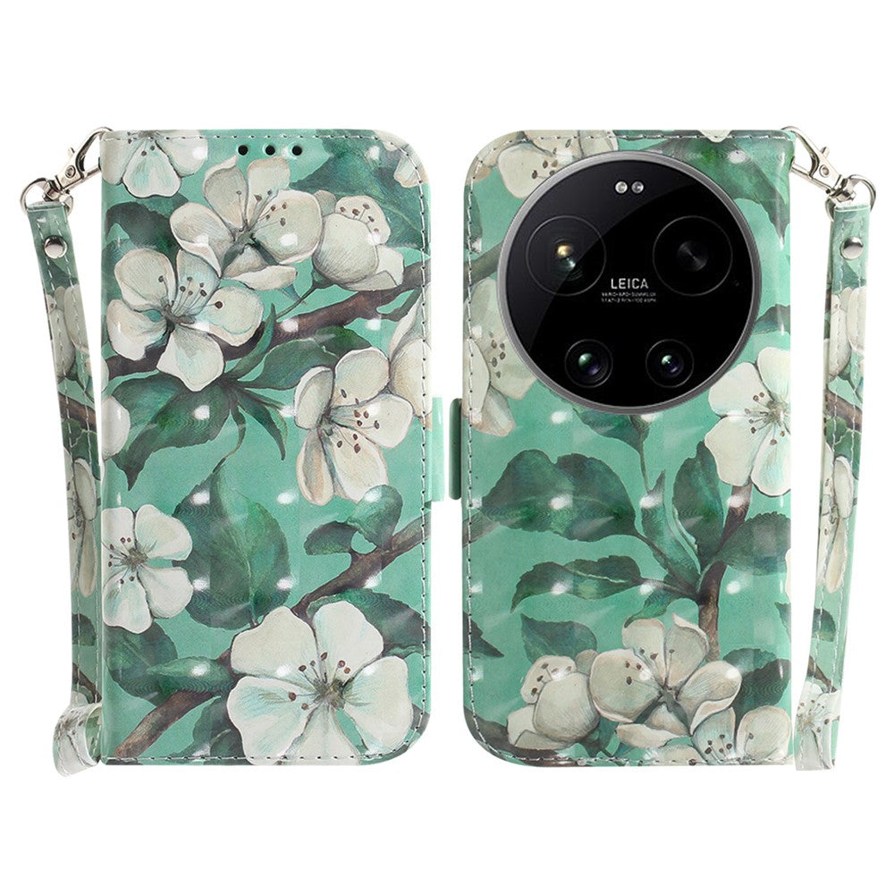 For Xiaomi 17 Ultra 5G Case Pattern Printing Leather Wallet Phone Cover with Wrist Strap