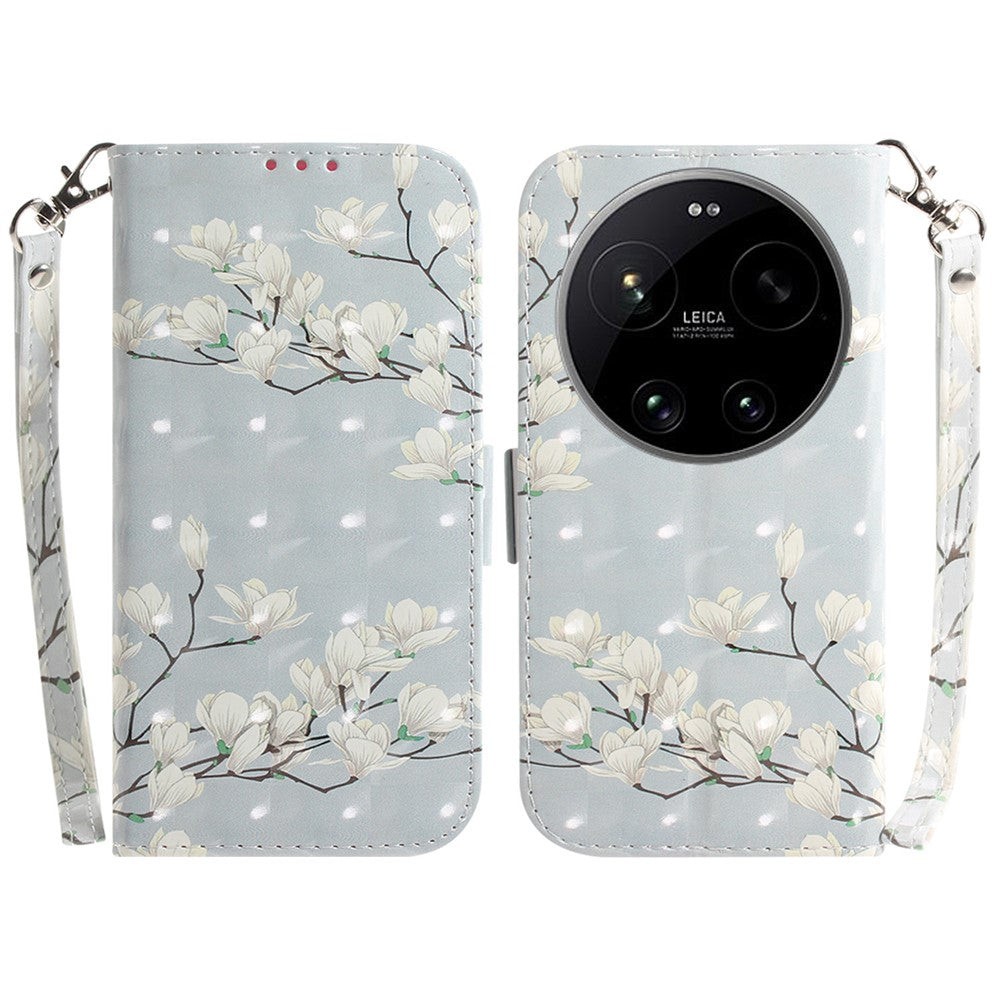 For Xiaomi 17 Ultra 5G Case Pattern Printing Leather Wallet Phone Cover with Wrist Strap