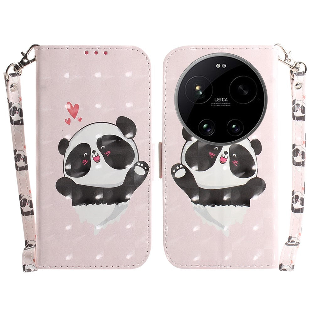 For Xiaomi 17 Ultra 5G Case Pattern Printing Leather Wallet Phone Cover with Wrist Strap