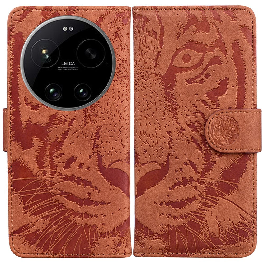 For Xiaomi 17 Ultra 5G Case Tiger Imprint Leather Wallet Phone Cover