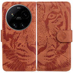 Xiaomi 17 Ultra 5G-skal Tiger Imprint läderplånboksfodral