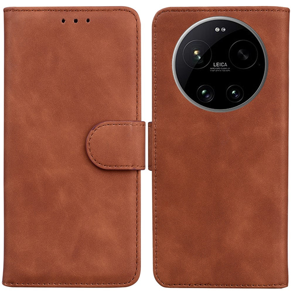 For Xiaomi 17 Ultra 5G Case Solid Color Leather Wallet Phone Cover