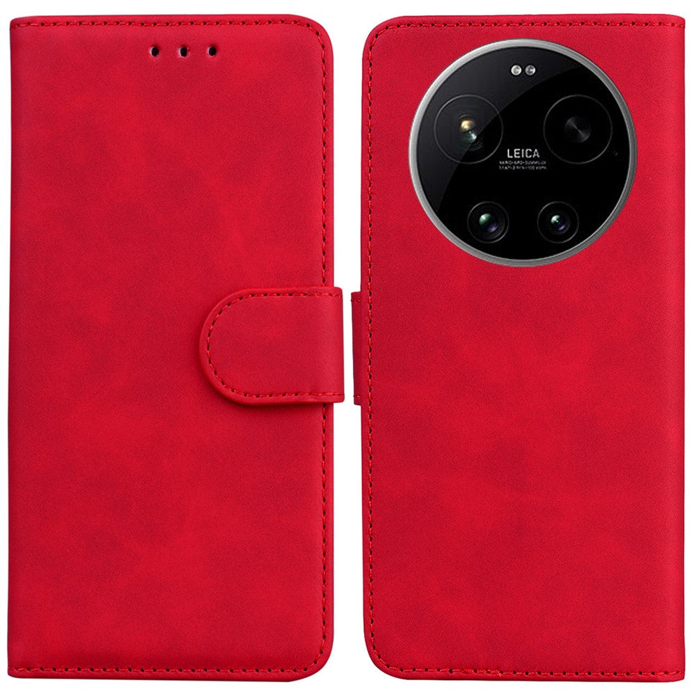 For Xiaomi 17 Ultra 5G Case Solid Color Leather Wallet Phone Cover
