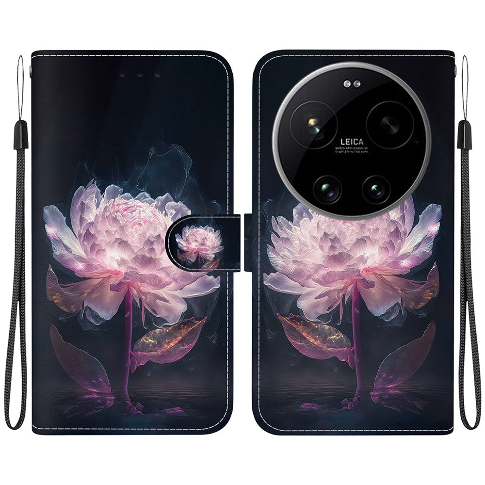 For Xiaomi 17 Ultra 5G Wallet Phone Case Anti-Drop Pattern Printing Leather Flip Cover with Strap