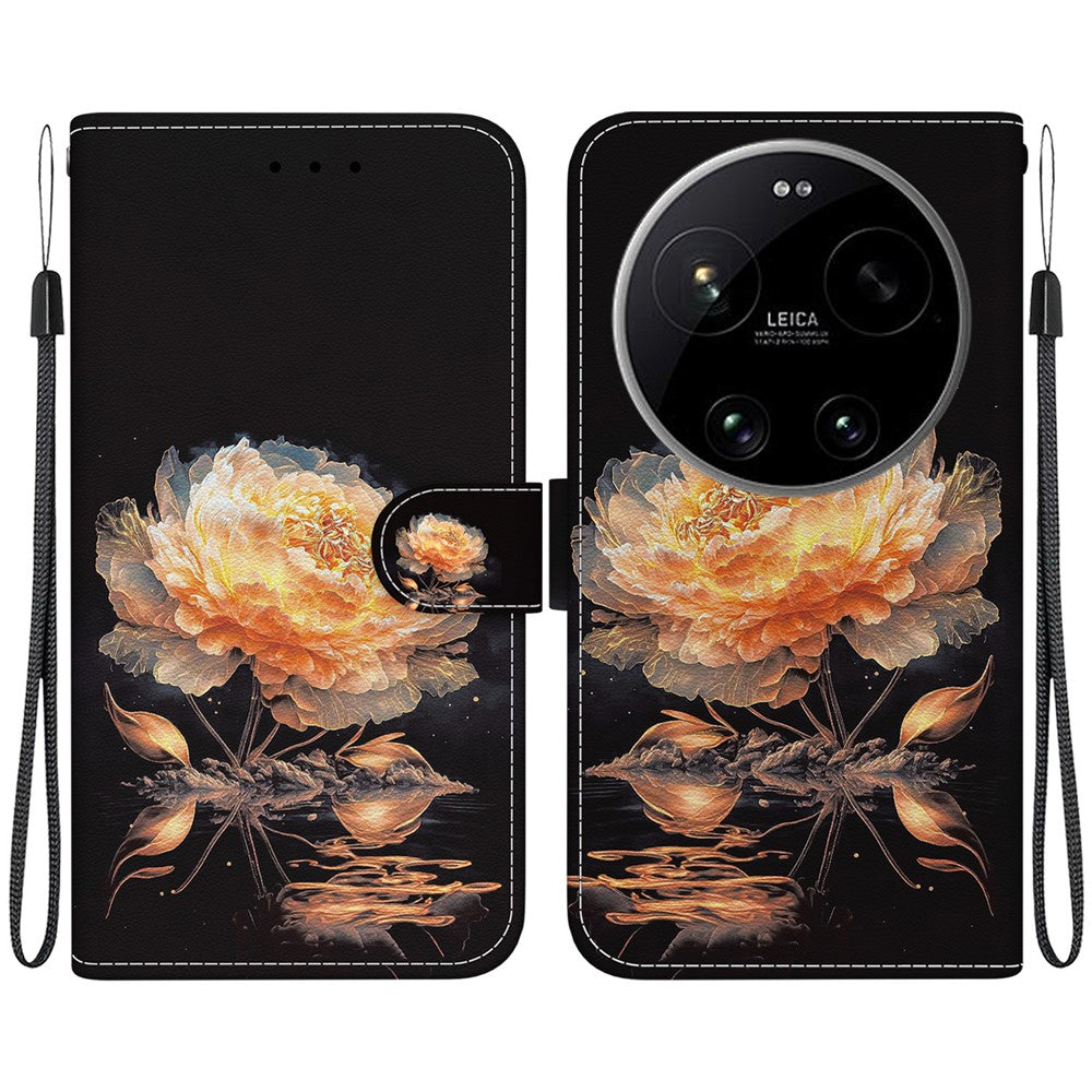 For Xiaomi 17 Ultra 5G Wallet Phone Case Anti-Drop Pattern Printing Leather Flip Cover with Strap