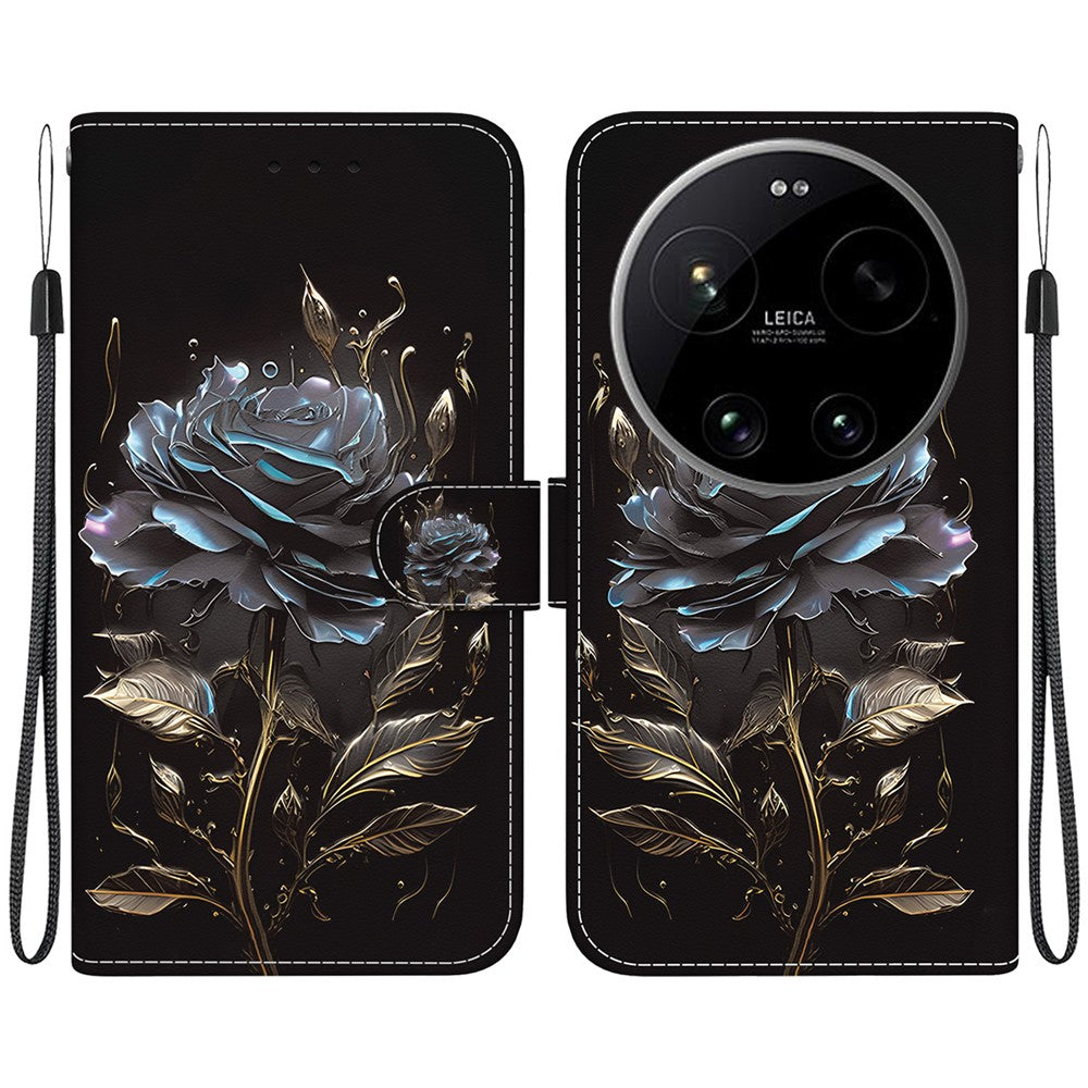 For Xiaomi 17 Ultra 5G Wallet Phone Case Anti-Drop Pattern Printing Leather Flip Cover with Strap