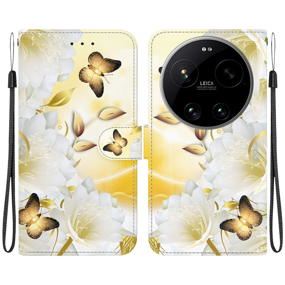 For Xiaomi 17 Ultra 5G Wallet Phone Case Anti-Drop Pattern Printing Leather Flip Cover with Strap