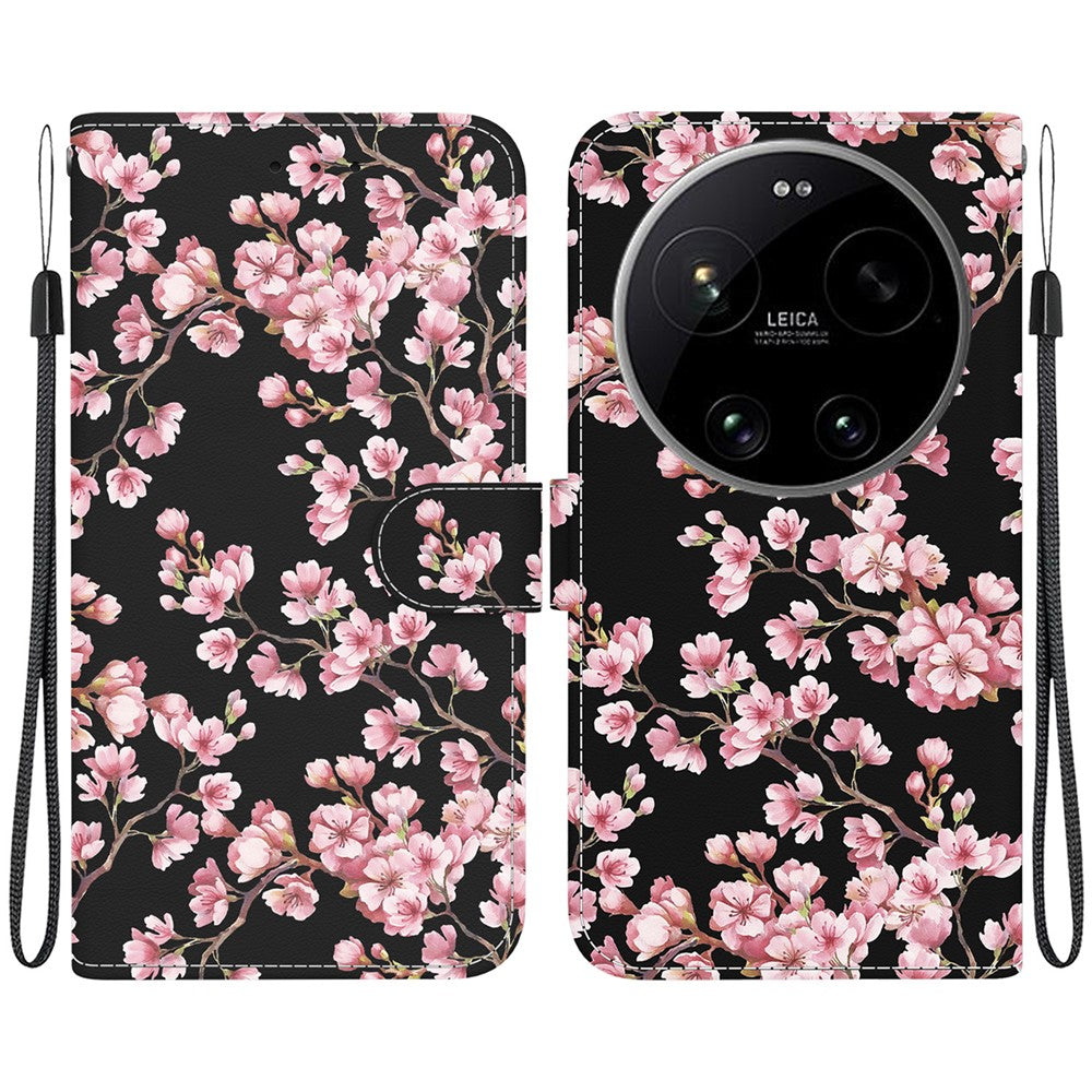 For Xiaomi 17 Ultra 5G Wallet Phone Case Anti-Drop Pattern Printing Leather Flip Cover with Strap