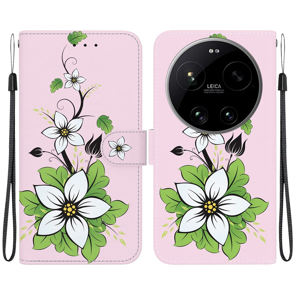 For Xiaomi 17 Ultra 5G Wallet Phone Case Anti-Drop Pattern Printing Leather Flip Cover with Strap