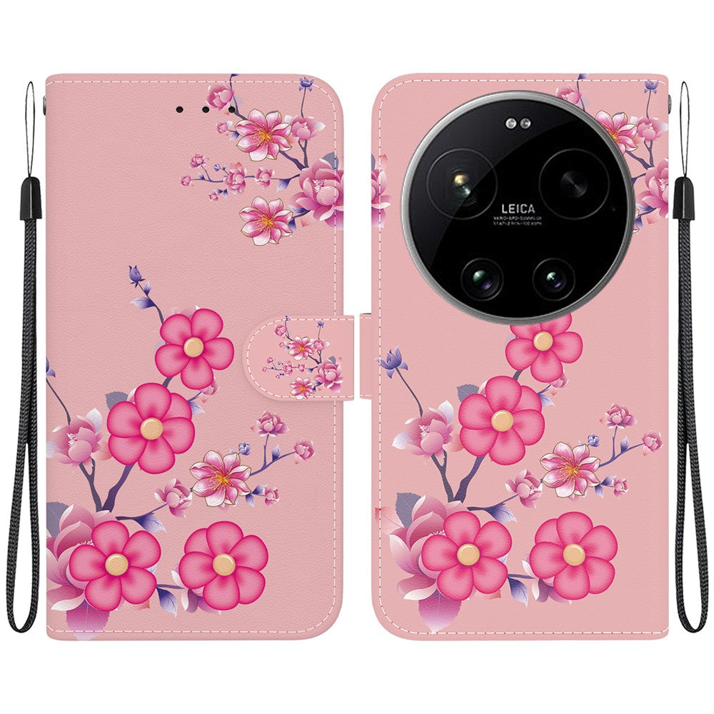 For Xiaomi 17 Ultra 5G Wallet Phone Case Anti-Drop Pattern Printing Leather Flip Cover with Strap
