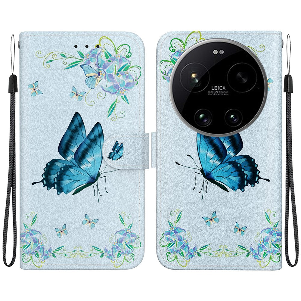 For Xiaomi 17 Ultra 5G Wallet Phone Case Anti-Drop Pattern Printing Leather Flip Cover with Strap