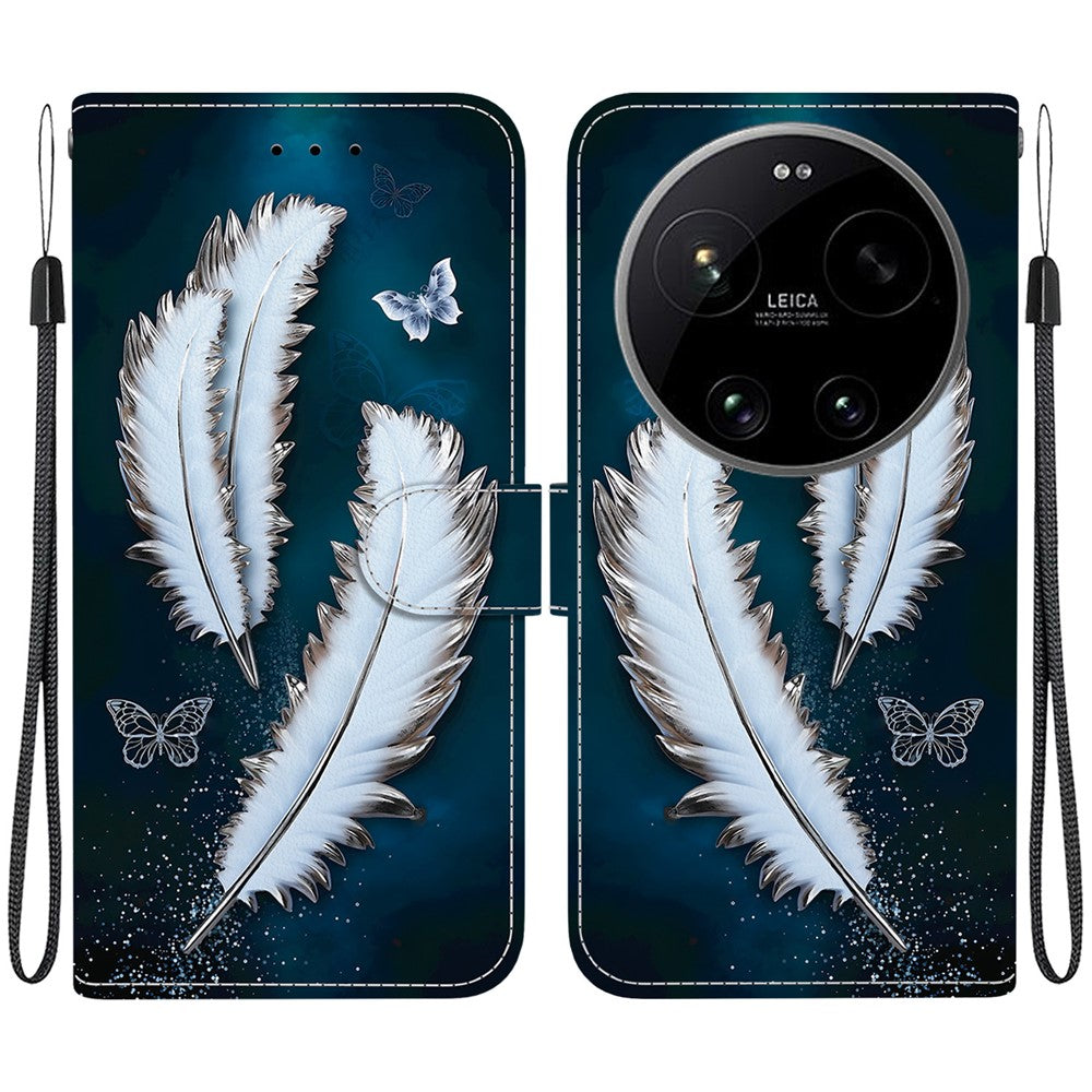 For Xiaomi 17 Ultra 5G Case Pattern Printing Leather Flip Wallet Phone Cover with Lanyard