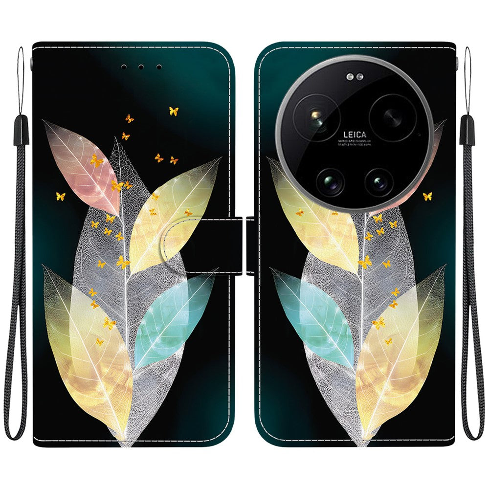 For Xiaomi 17 Ultra 5G Case Pattern Printing Leather Flip Wallet Phone Cover with Lanyard
