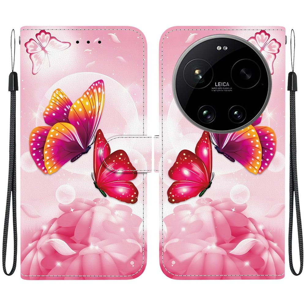 For Xiaomi 17 Ultra 5G Case Pattern Printing Leather Flip Wallet Phone Cover with Lanyard