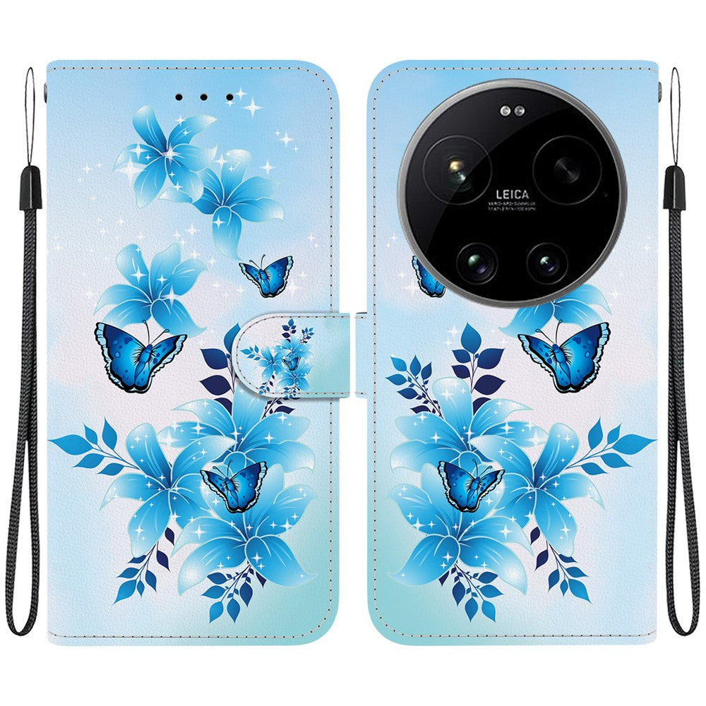 For Xiaomi 17 Ultra 5G Case Pattern Printing Leather Flip Wallet Phone Cover with Lanyard