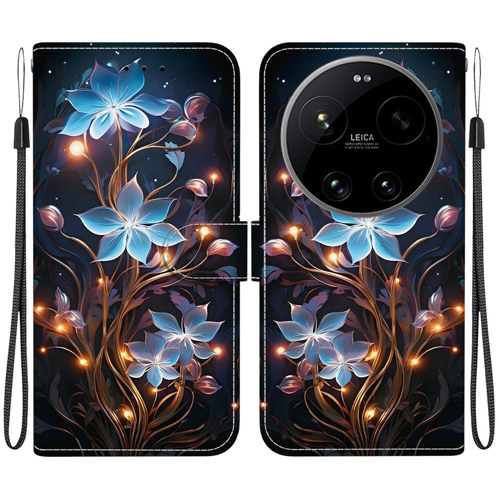 For Xiaomi 17 Ultra 5G Case Pattern Printing Leather Flip Wallet Phone Cover with Lanyard