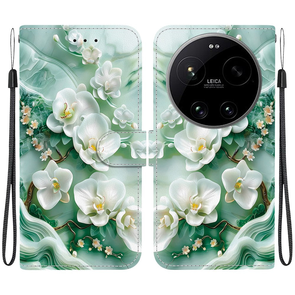 For Xiaomi 17 Ultra 5G Case Pattern Printing Leather Flip Wallet Phone Cover with Lanyard