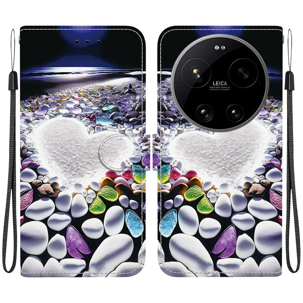 For Xiaomi 17 Ultra 5G Case Pattern Printing Leather Flip Wallet Phone Cover with Lanyard