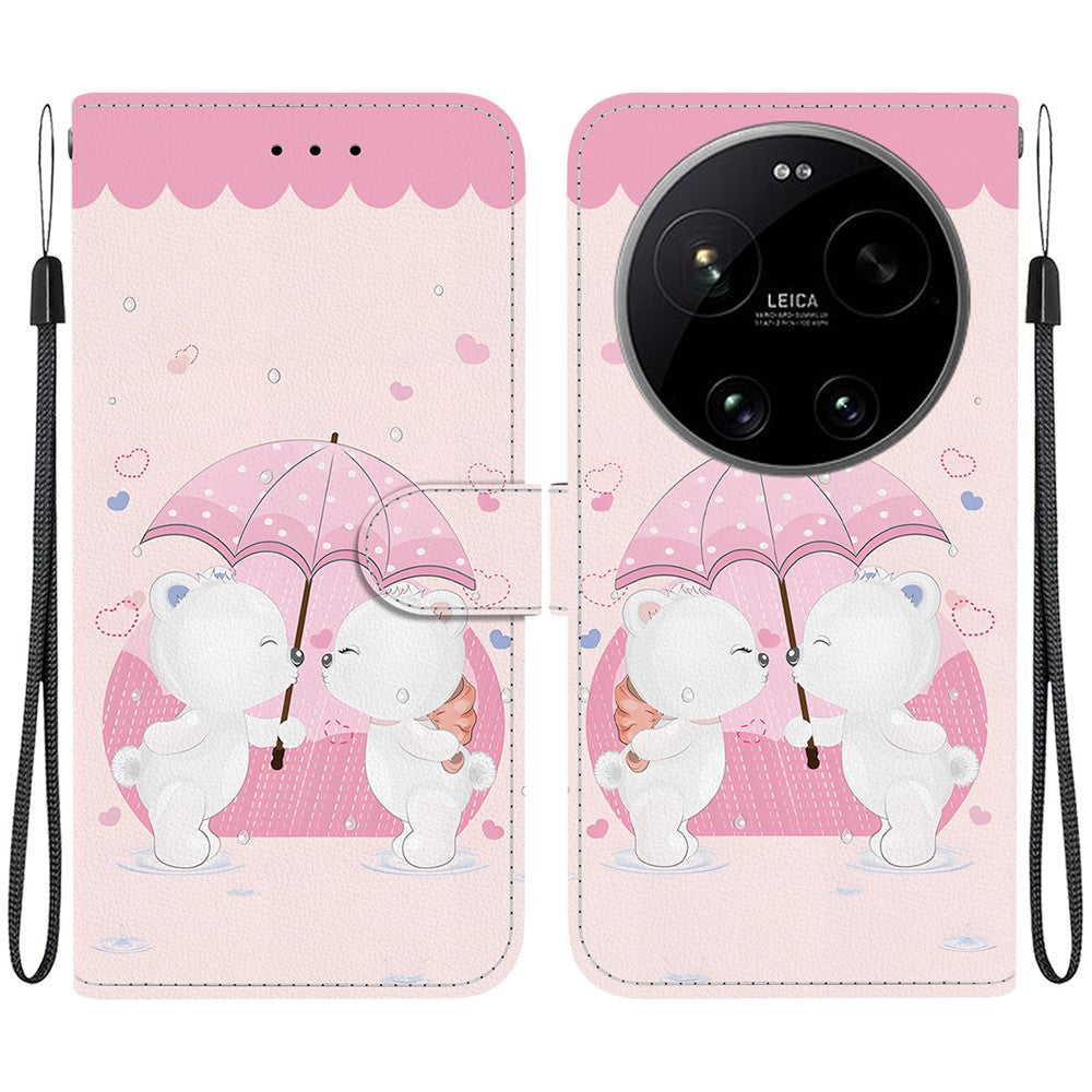 For Xiaomi 17 Ultra 5G Case Pattern Printing Leather Flip Wallet Phone Cover with Lanyard