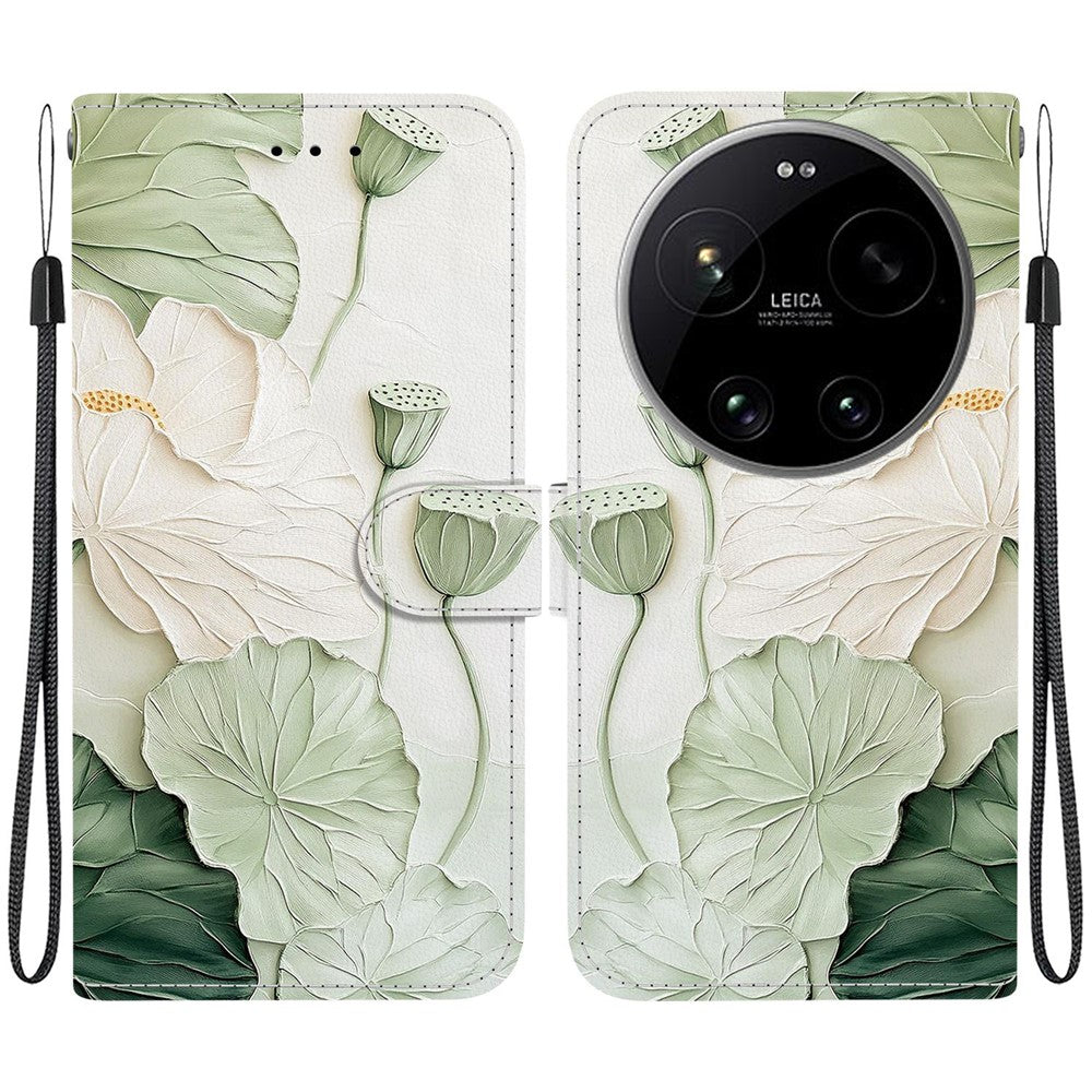For Xiaomi 17 Ultra 5G Wallet Case Pattern Printing Leather Stand Phone Cover with Strap